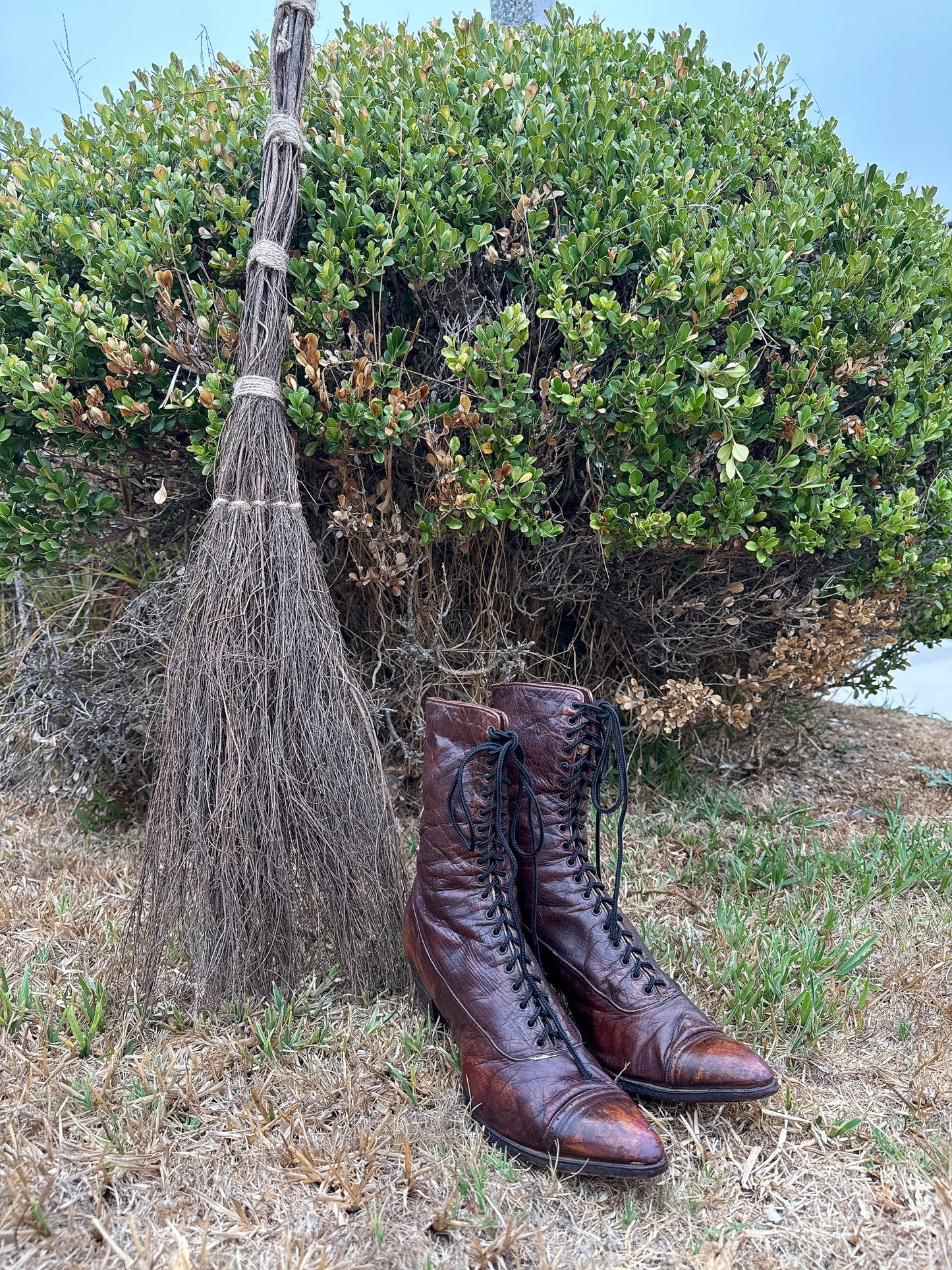 1900s Edwardian Antique Brown Leather Lace Up Boots Size 6