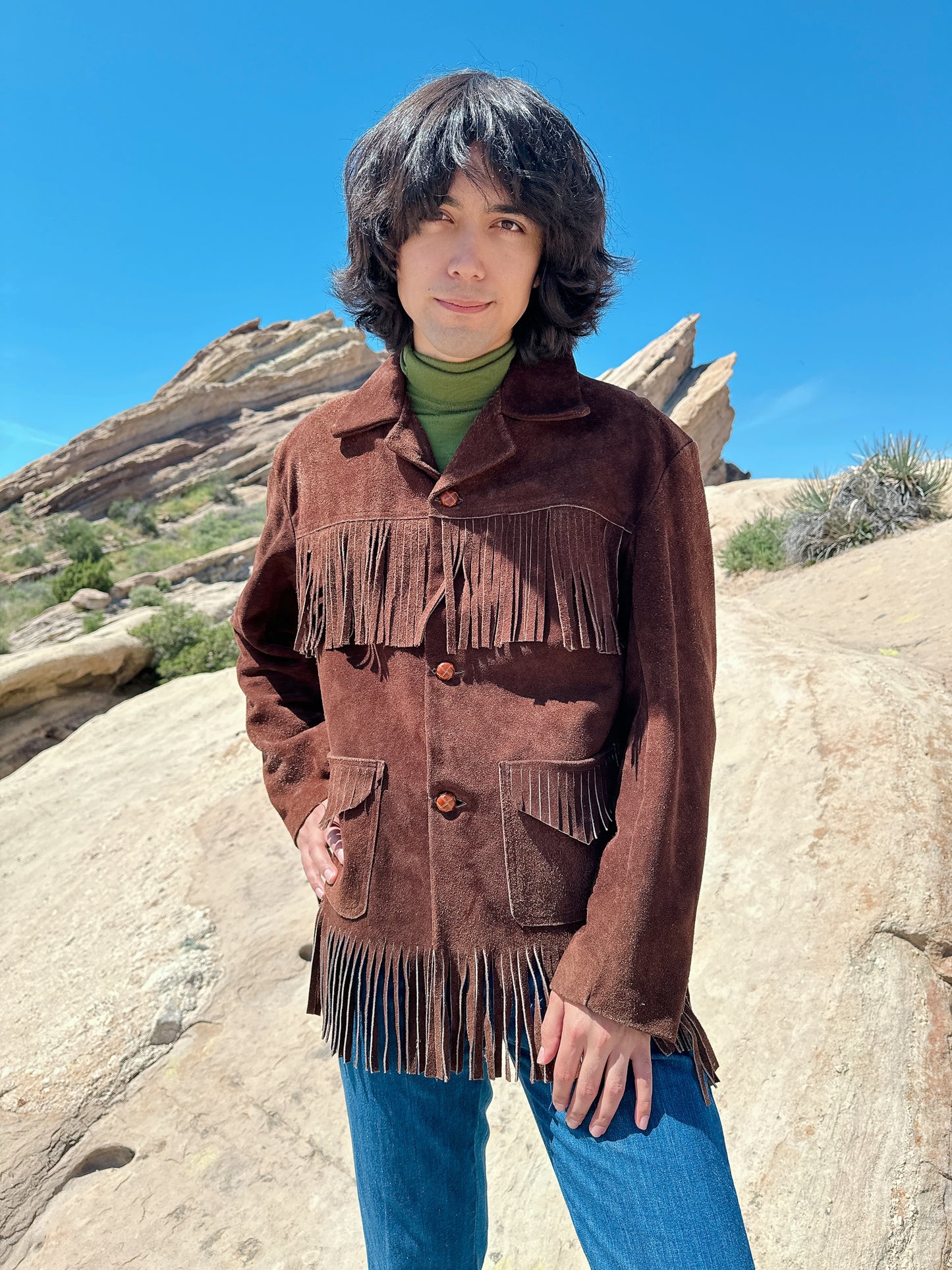 1970s Brown Fringe Suede Jacket