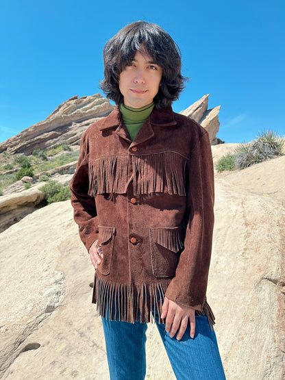 1970s Brown Fringe Suede Jacket