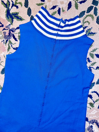 1960s Nautical Blue & White Romper