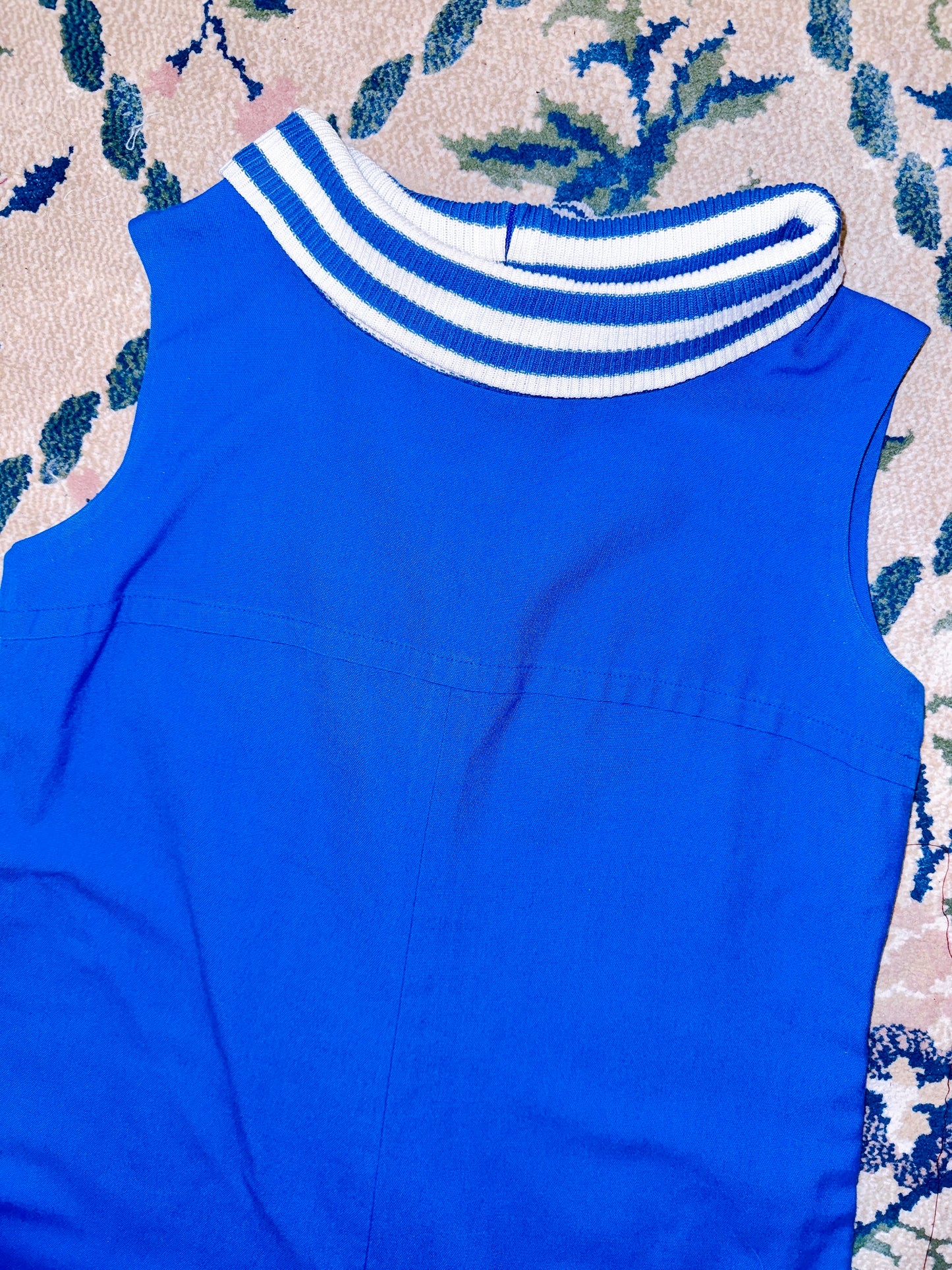 1960s Nautical Blue & White Romper