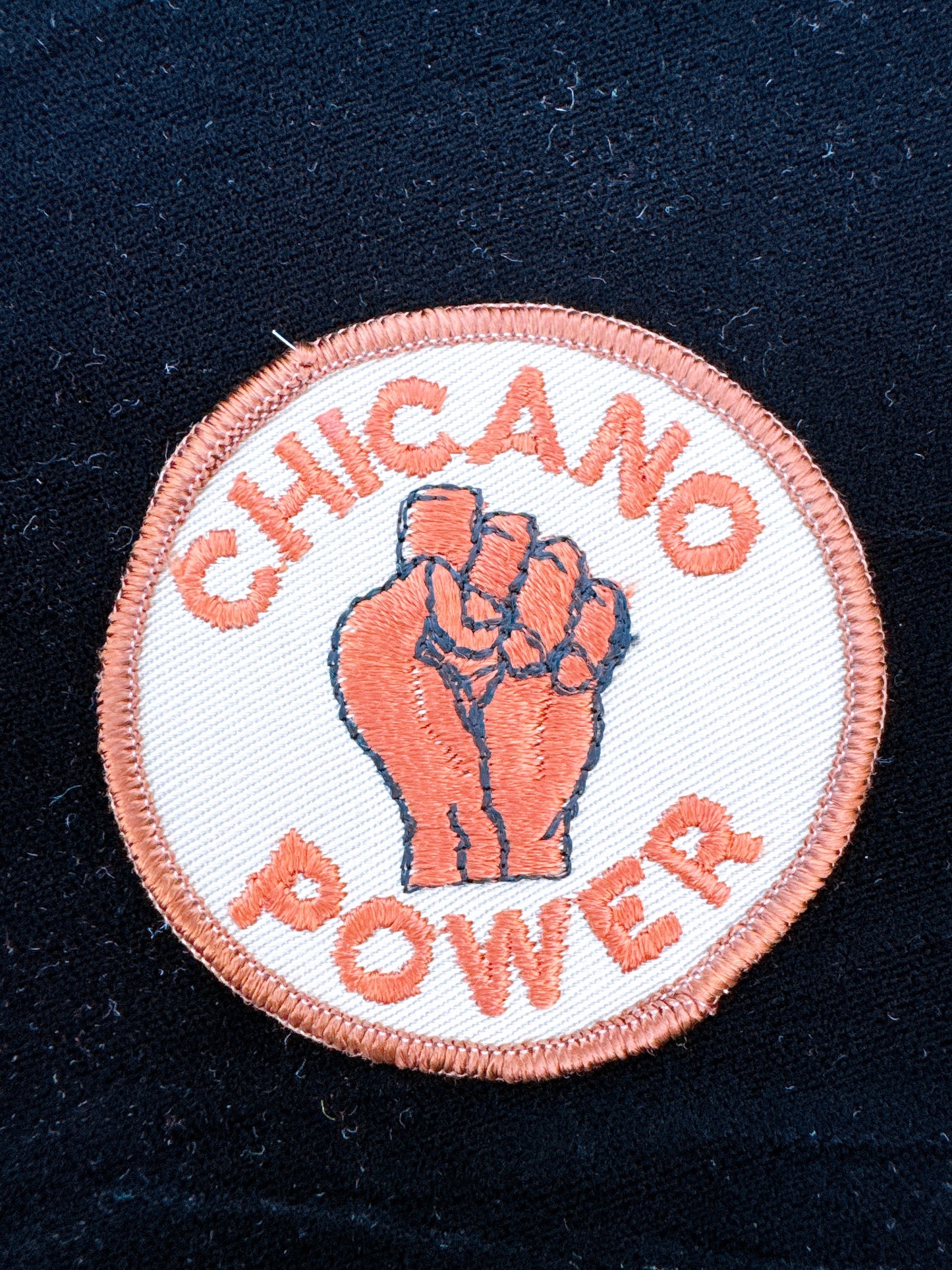 “Chicano Power” Fist Embroidered Patch