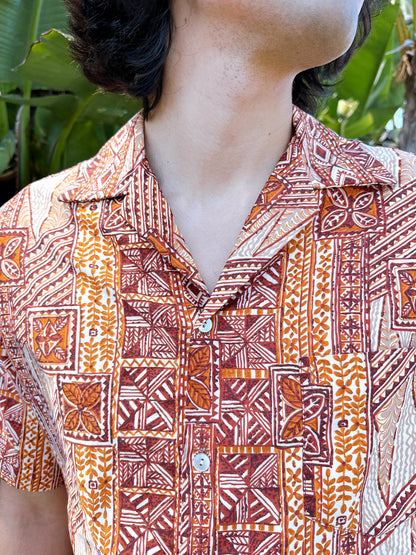 1970s Hilo Hattie Brown Hawaiian Shirt