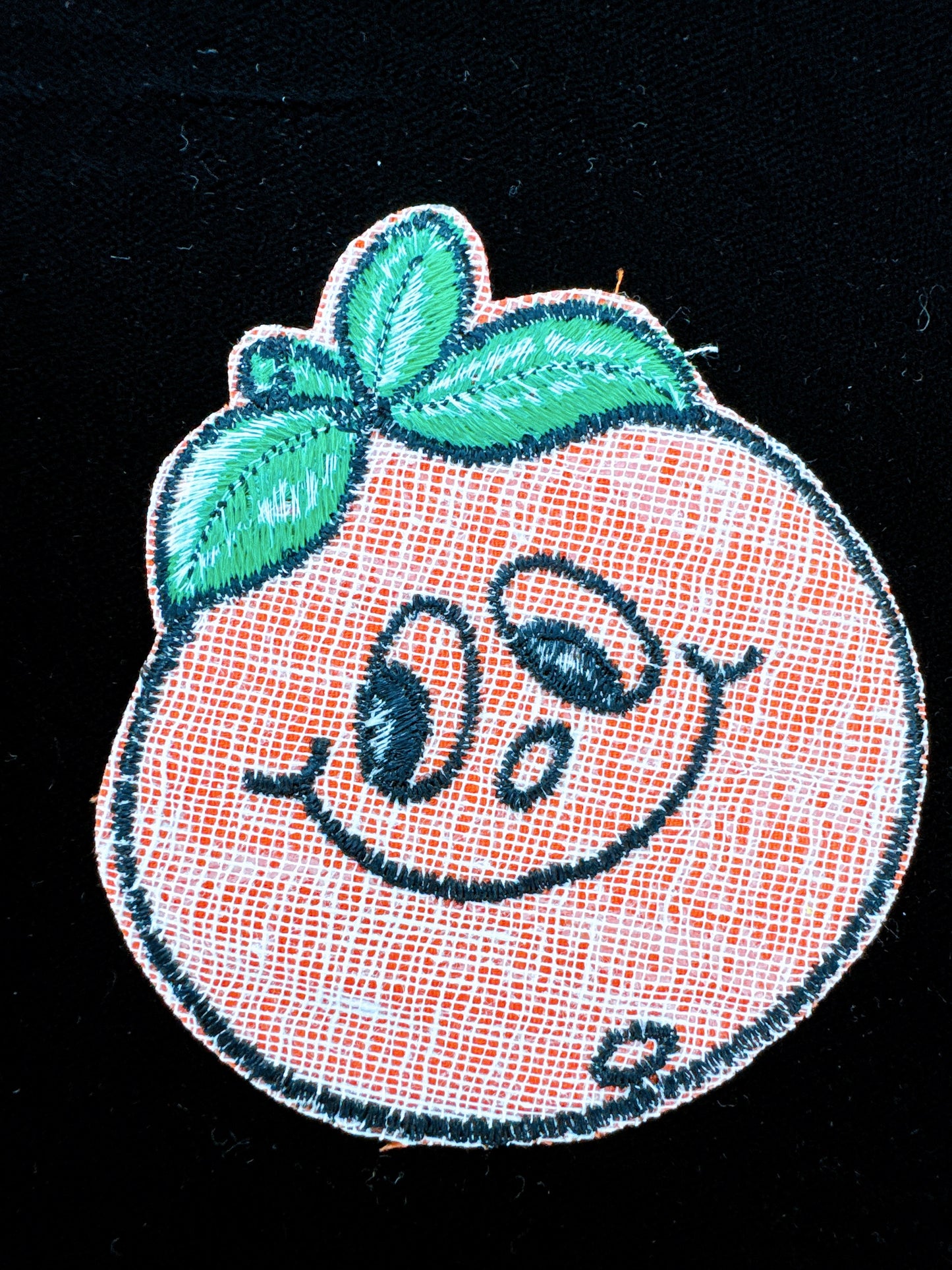 Smiling Orange Embroidered Patch