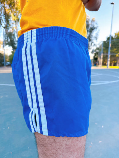 1980s Adidas Blue & White Gym Shorts