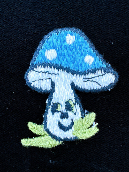 Smiling Stoner Mushroom Embroidered Patch