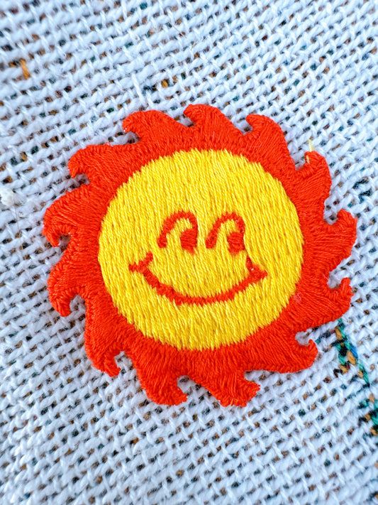 Smiling Sun Embroidered Patch