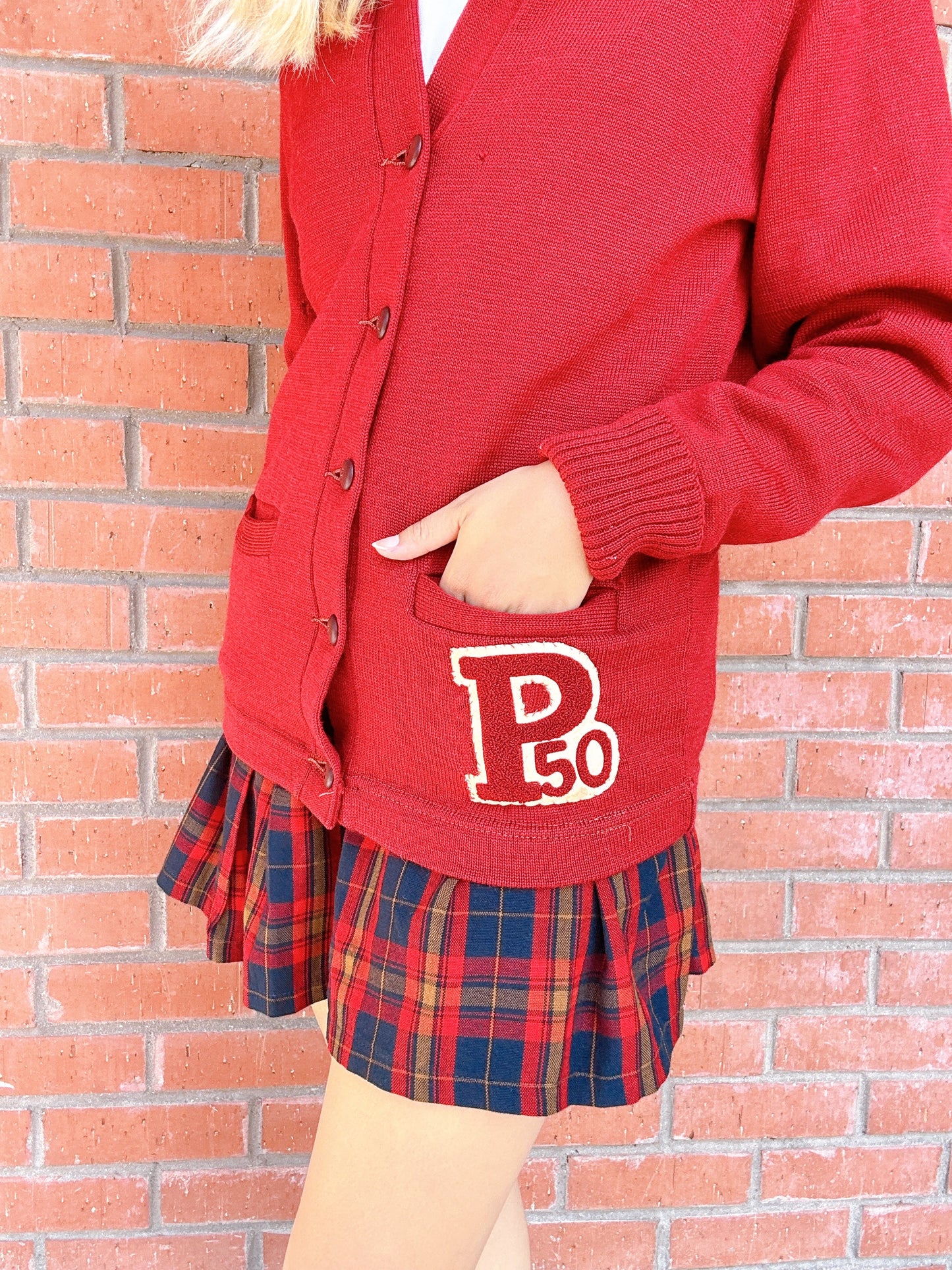 1950s Pomona High School Burgundy Varsity Cardigan