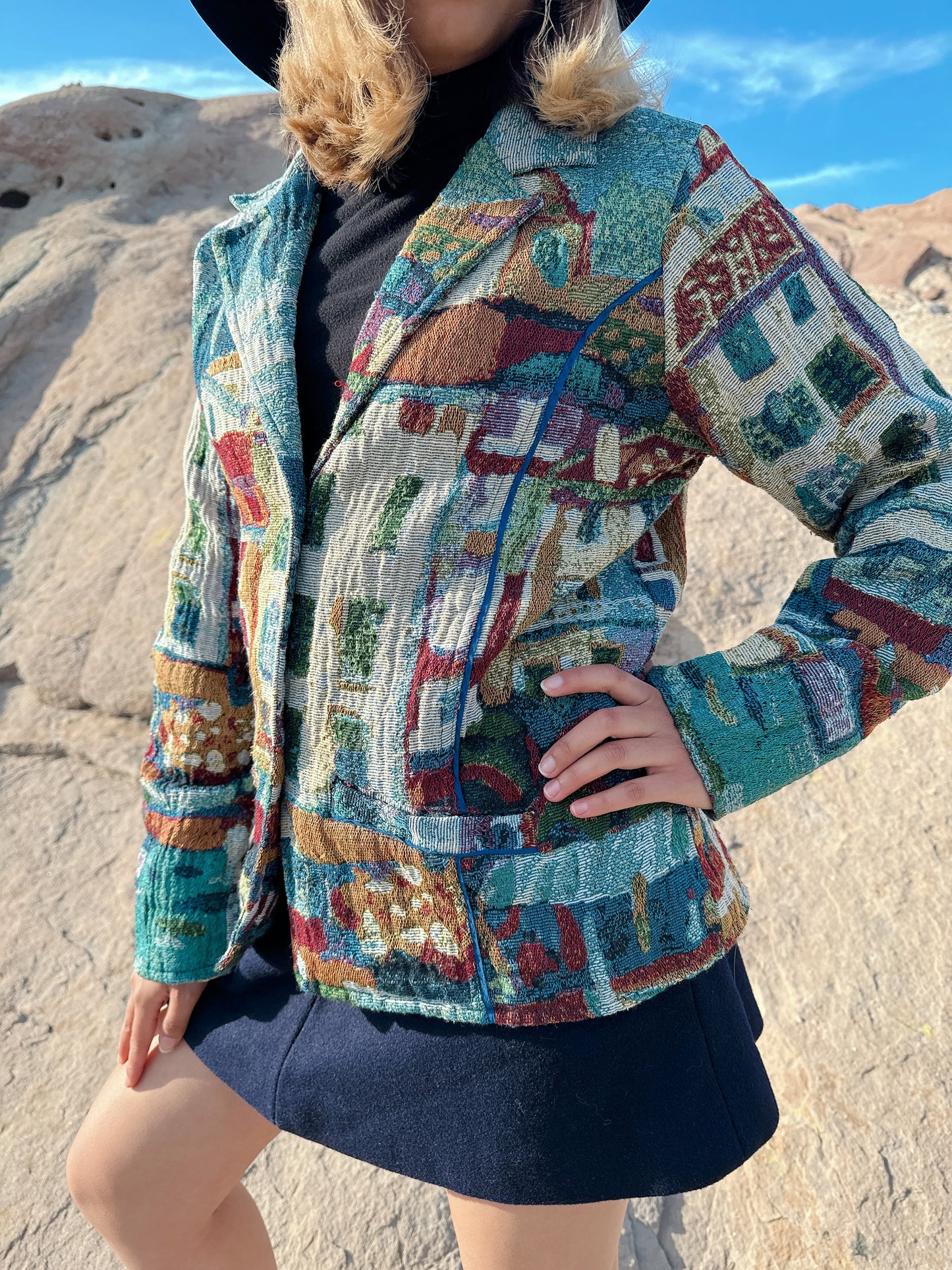 1990s Sea Side City Novelty Tapestry Jacket