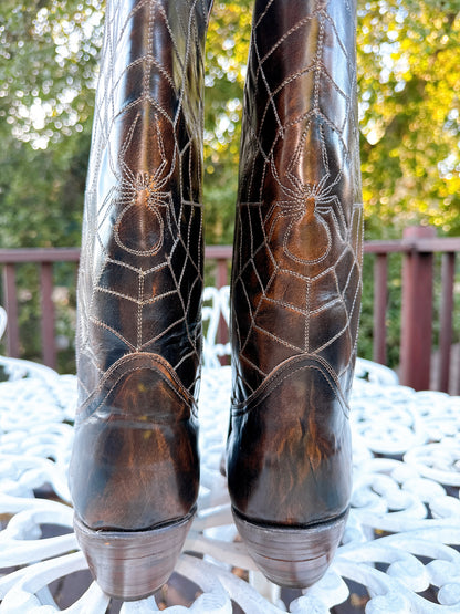 1970s Deadstock Spider Web Cowboy Boots Size Men’s 9.5 / Women’s 11