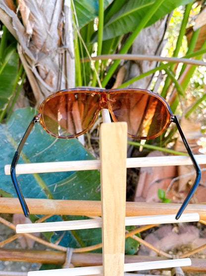 1980s Sports Tortoise Shell Aviator Sunglasses