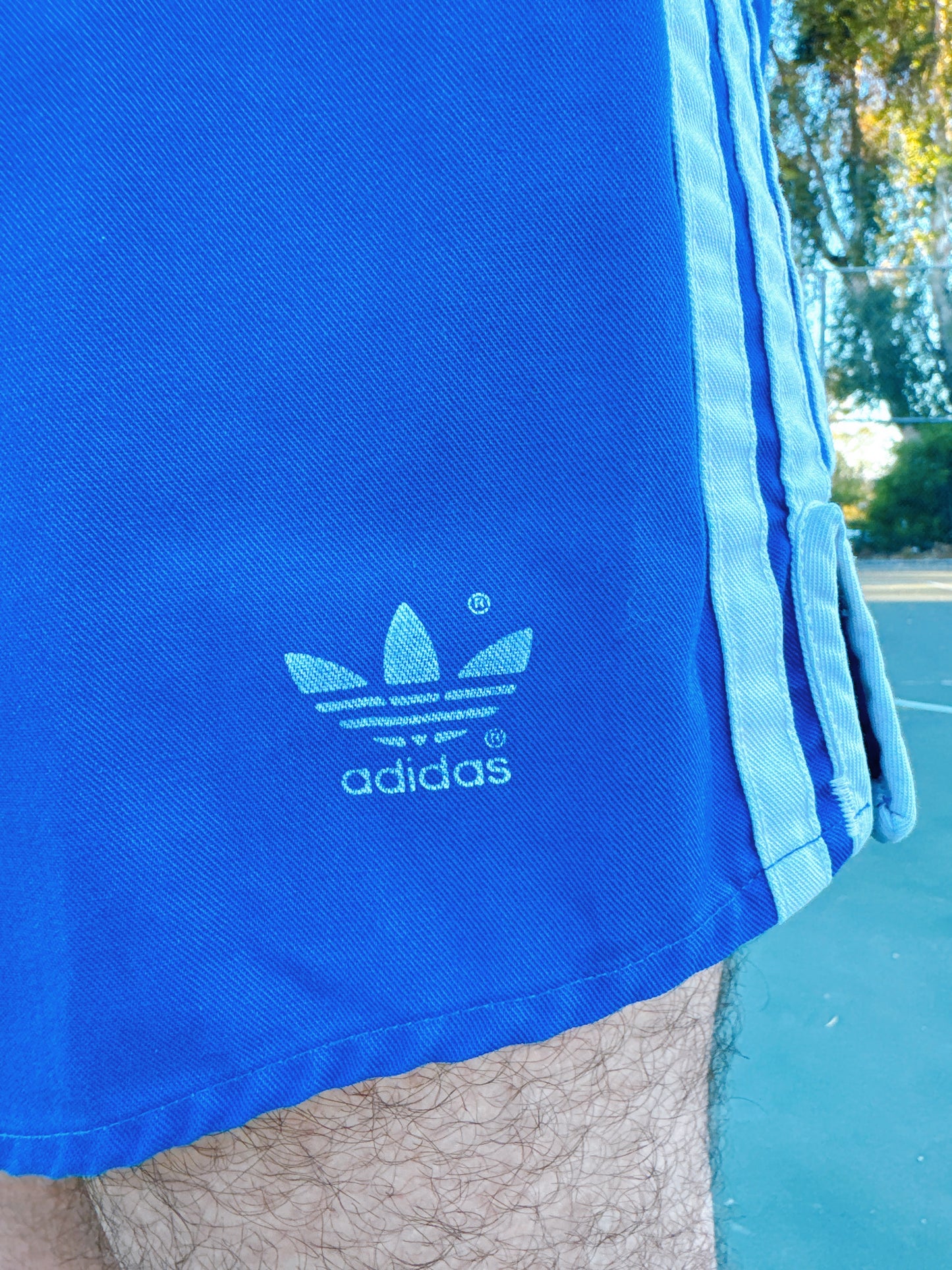 1980s Adidas Blue & White Gym Shorts