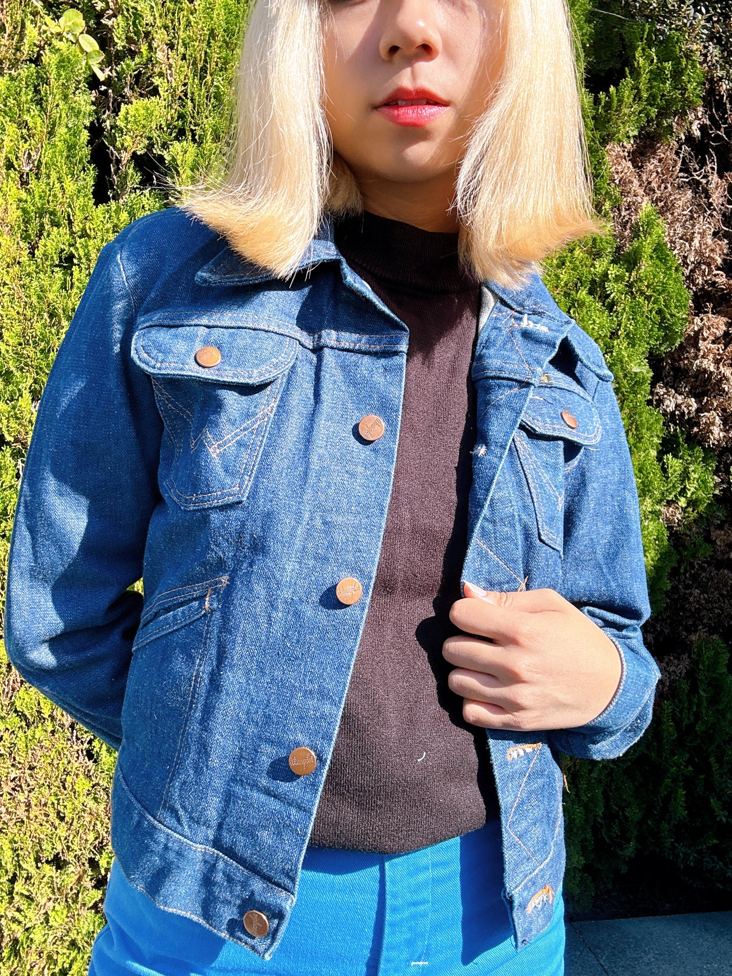 1970s Blue Cropped Denim Jacket by Wrangler