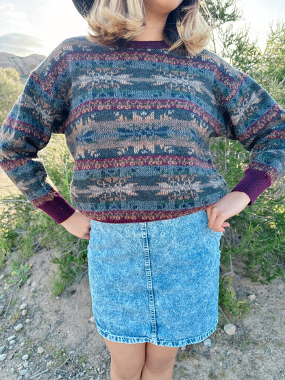 1990s Southwestern Wool Knitted Pullover Sweater