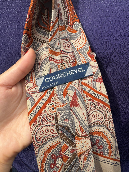 1970s Paisley 100% Silk Tie by Courchevel