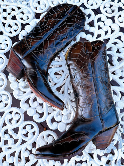 1970s Deadstock Spider Web Cowboy Boots Size Men’s 9.5 / Women’s 11