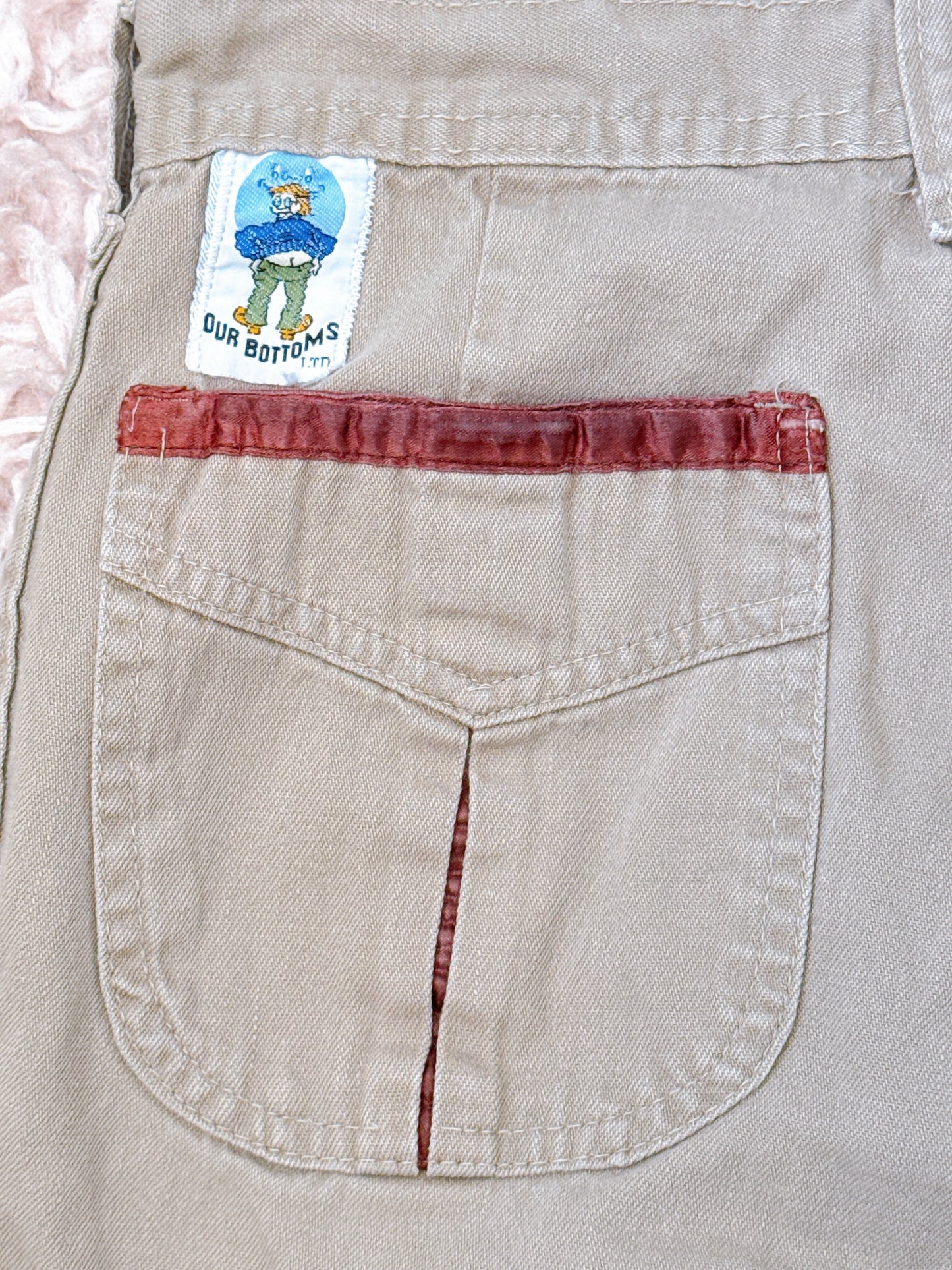 1970s Khaki Pleated Pocket Pants by Our Bottoms 26x32