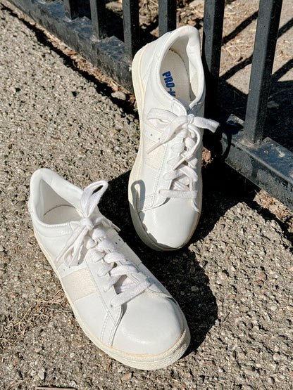 1970s White Leather Sneakers by Pro-Keds Size 5