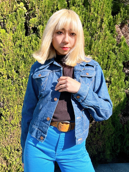 1970s Blue Cropped Denim Jacket by Wrangler