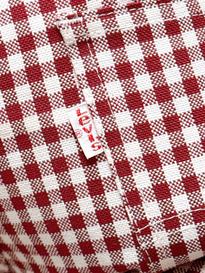 1970s Red & White Checkered Gingham Flare Legs Pants by Levi’s 30x33