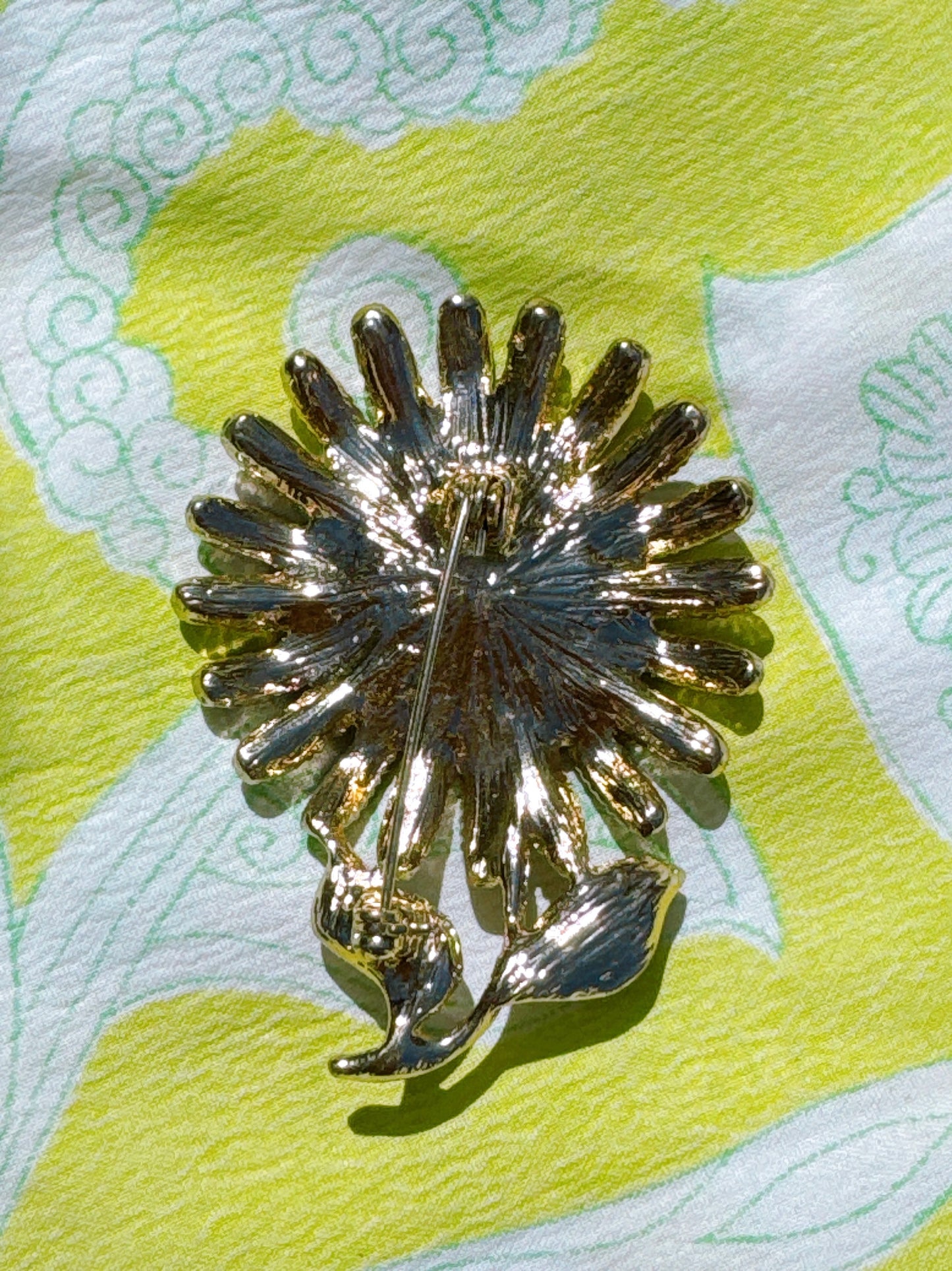 1960s Bedazzled Flower Enamel Pin