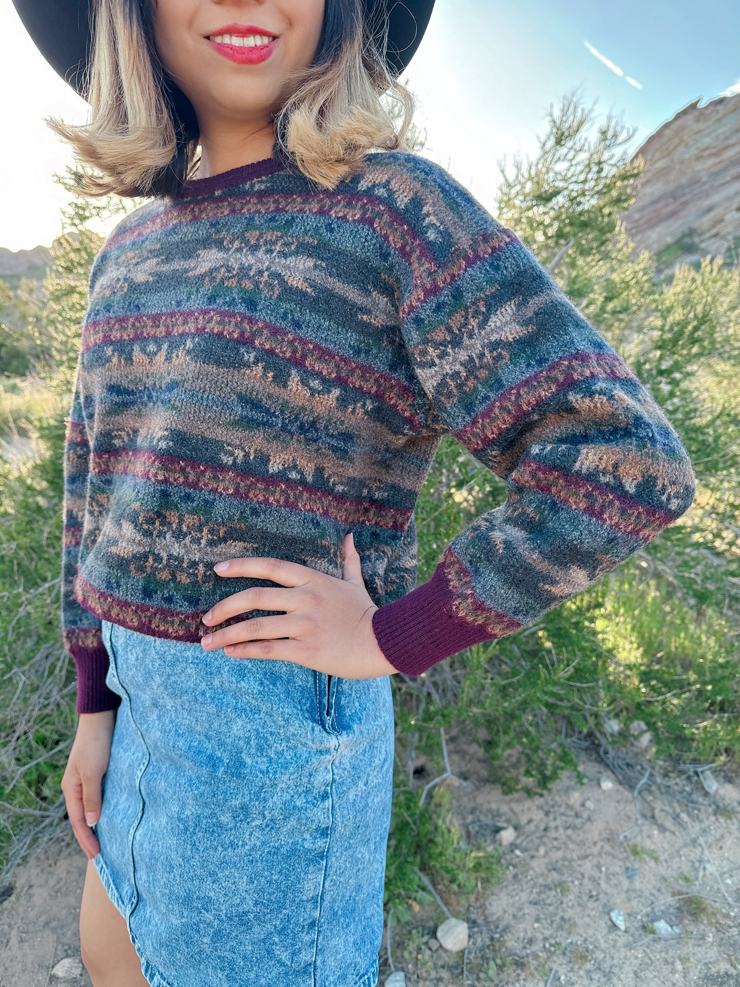 1990s Southwestern Wool Knitted Pullover Sweater