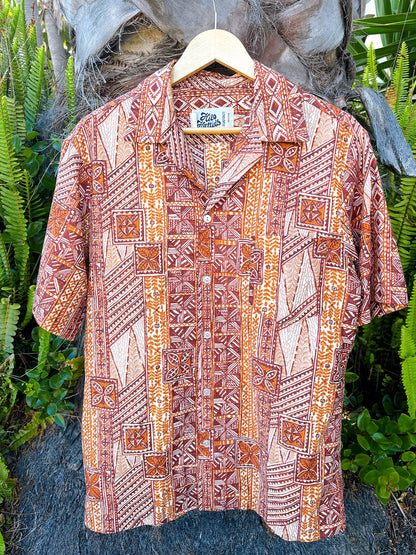 1970s Hilo Hattie Brown Hawaiian Shirt