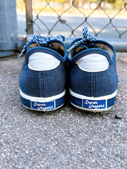 1960s Denim Super Jeepers Sneakers by Sears Size 7.5