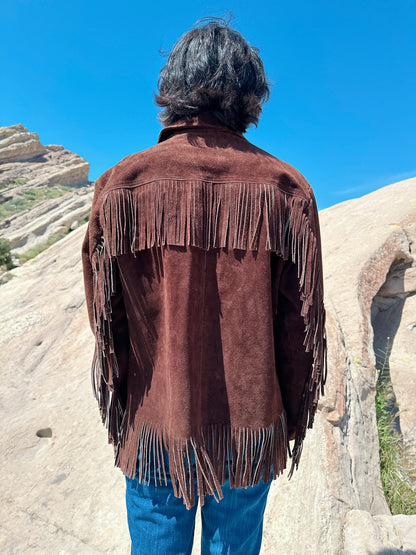 1970s Brown Fringe Suede Jacket