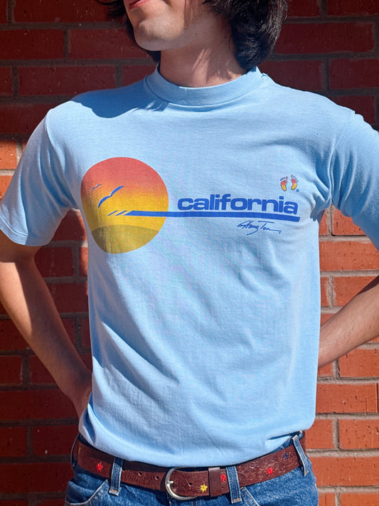 1970s Hang Ten “California” Baby Blue T-Shirt