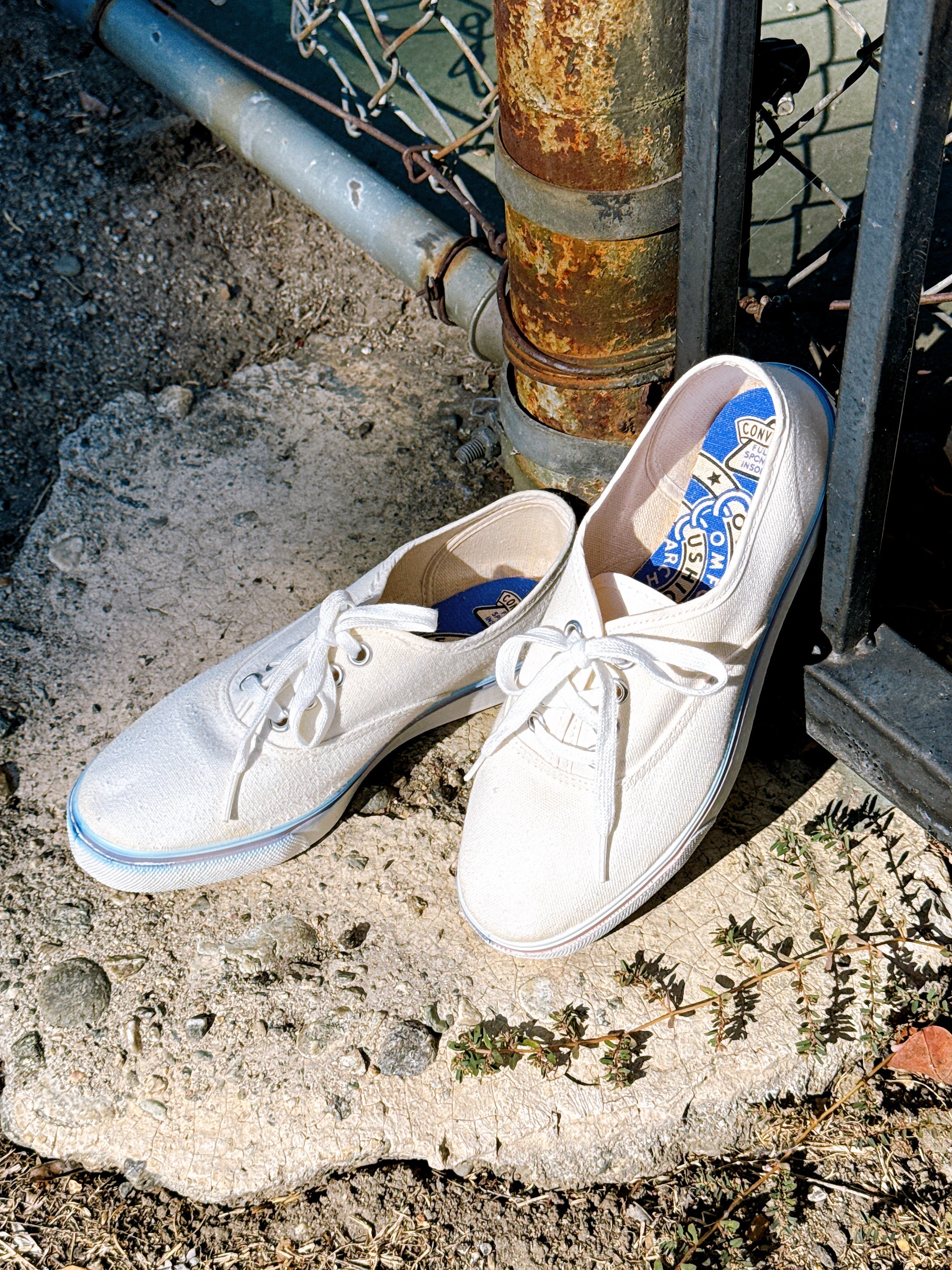 1960s White Canvas Sneakers by Converse Size 5 Star Collector