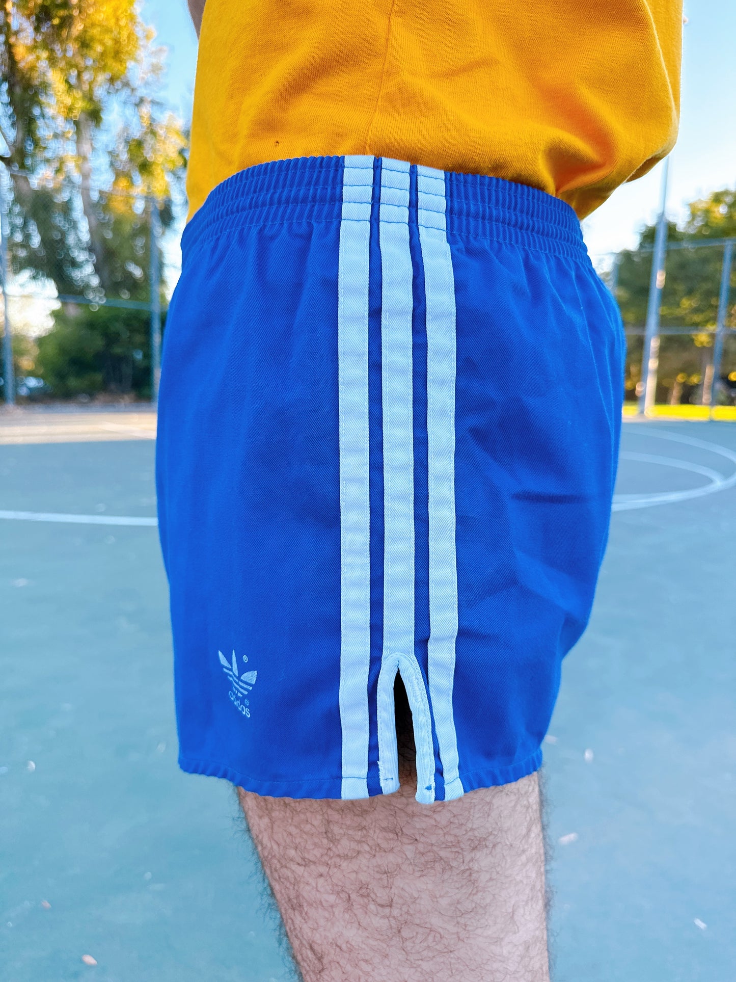 1980s Adidas Blue & White Gym Shorts