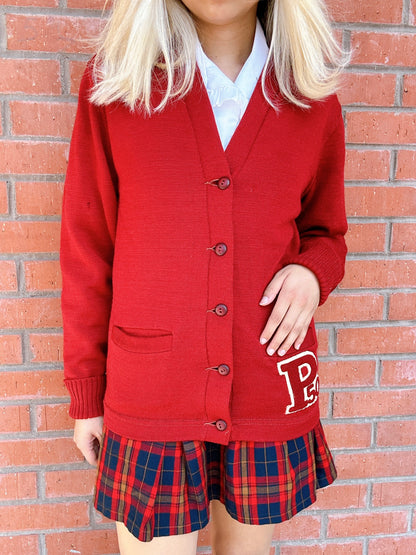 1950s Pomona High School Burgundy Varsity Cardigan