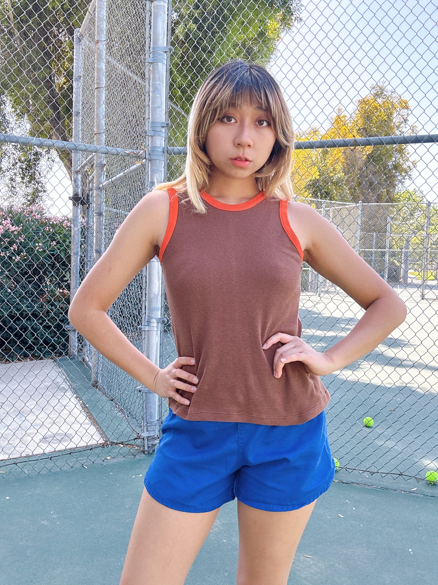The Ringer Tank - Cocoa & Tangerine
