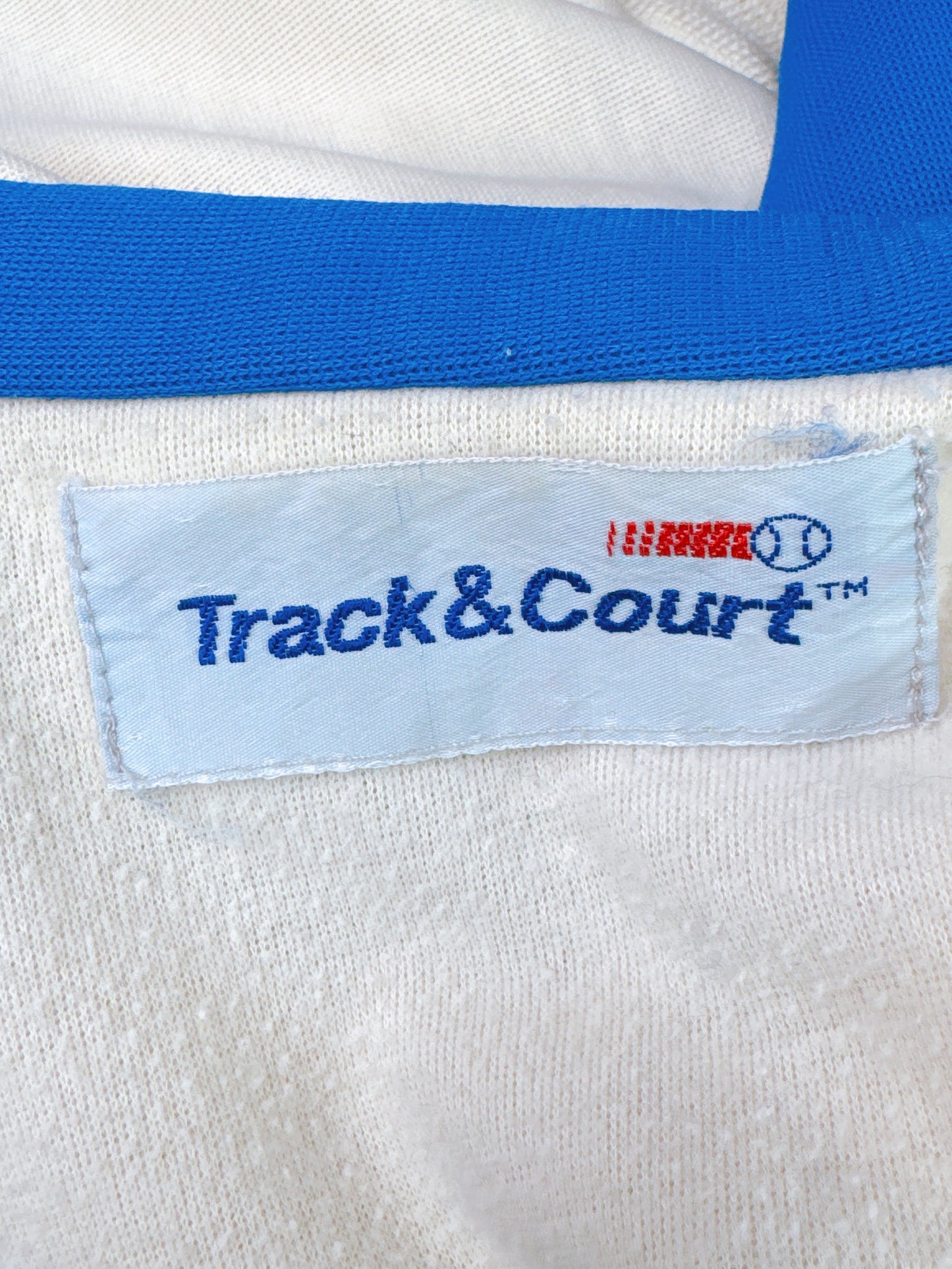 1970s Blue & White Cropped Tracksuit Zip-Up Jacket