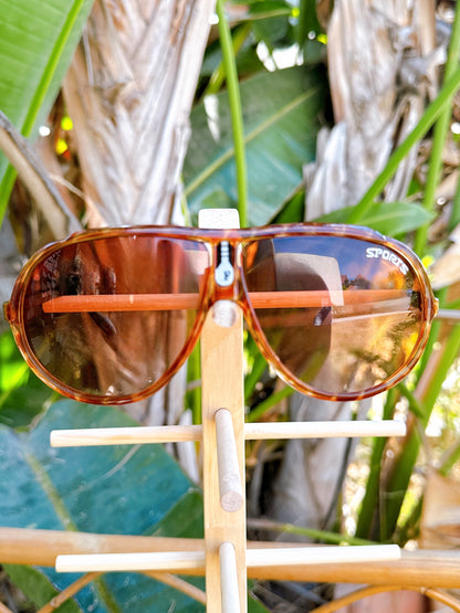 1980s Sports Tortoise Shell Aviator Sunglasses