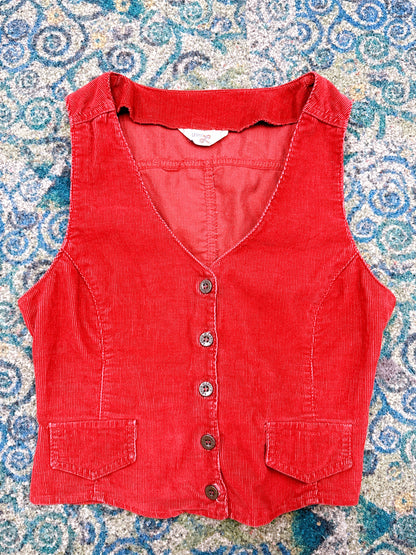 1970s Brick Red Corduroy Vest by Levi’s