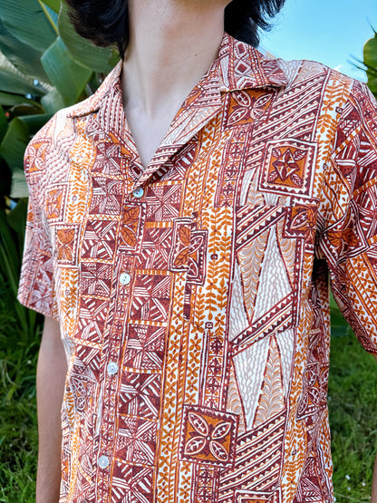 1970s Hilo Hattie Brown Hawaiian Shirt