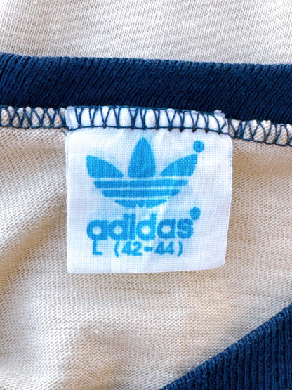 1980s Tan & Navy Adidas T-Shirt