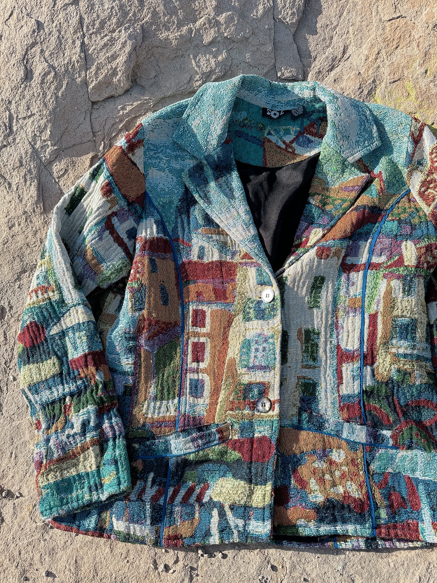 1990s Sea Side City Novelty Tapestry Jacket