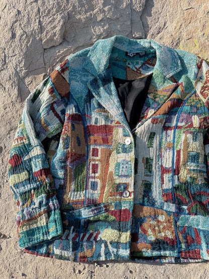 1990s Sea Side City Novelty Tapestry Jacket