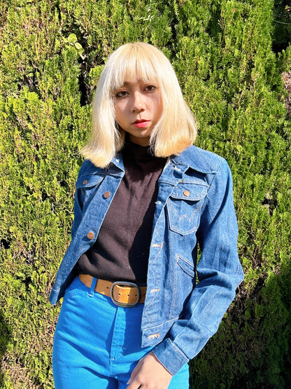 1970s Blue Cropped Denim Jacket by Wrangler