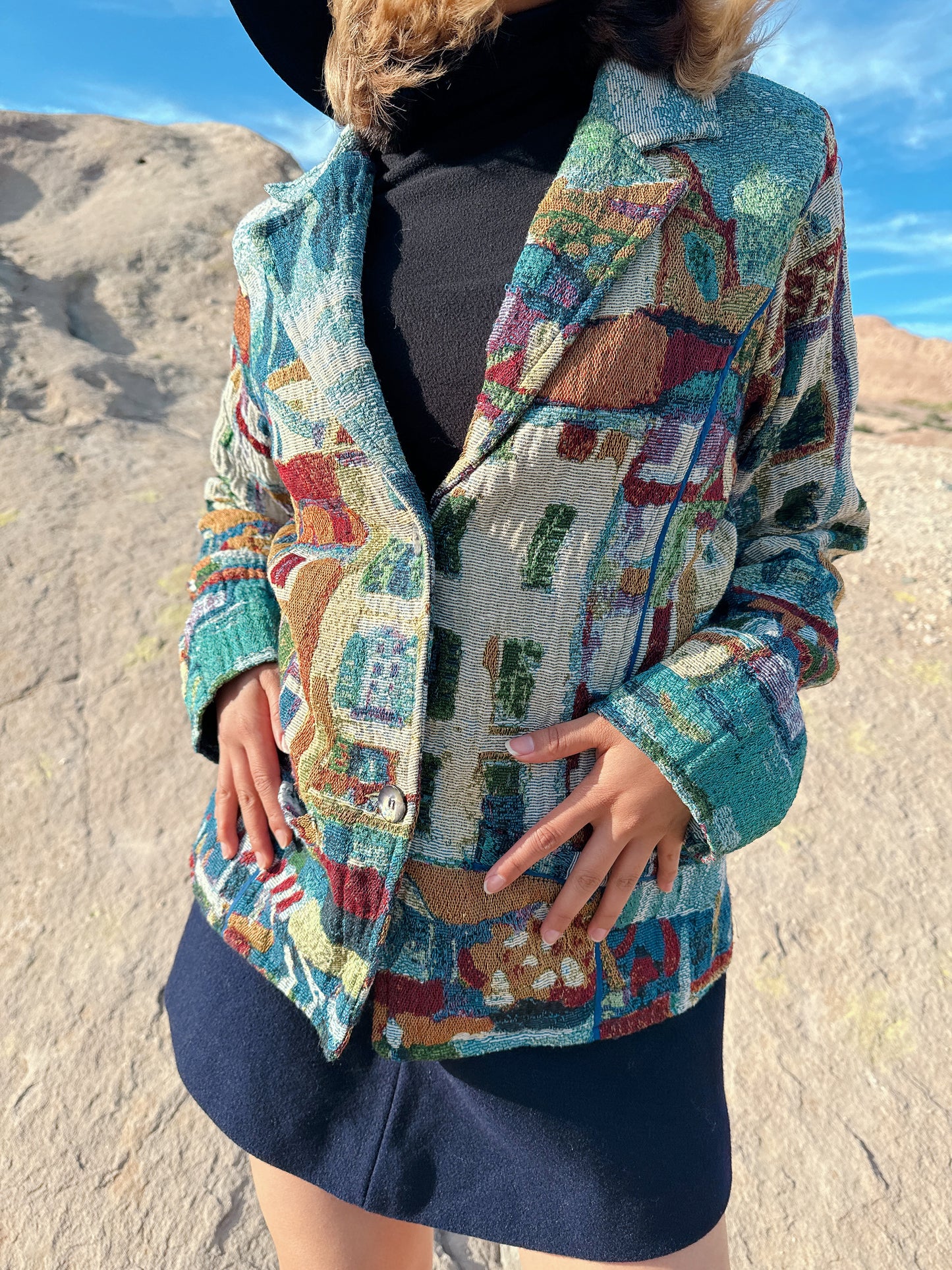 1990s Sea Side City Novelty Tapestry Jacket