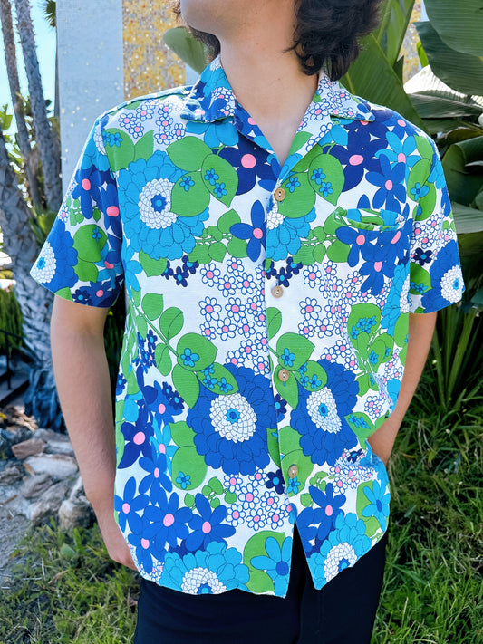 1960s Flower Power Hawaiian Shirt