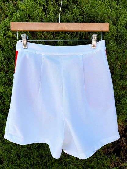 1970s White & Red Tennis Shorts