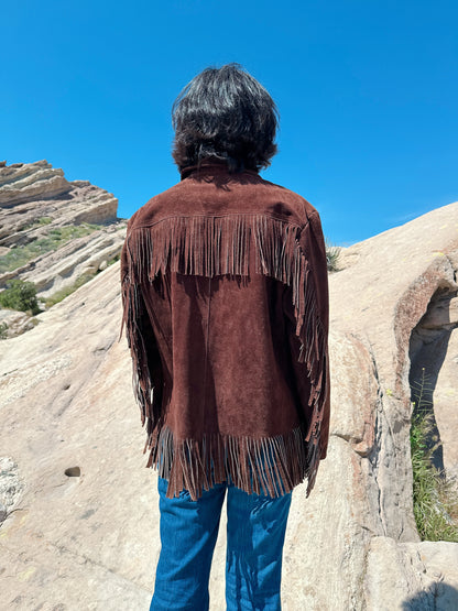 1970s Brown Fringe Suede Jacket