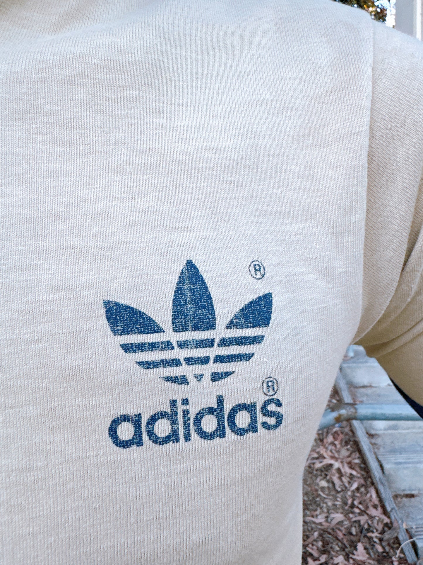 1980s Tan & Navy Adidas T-Shirt