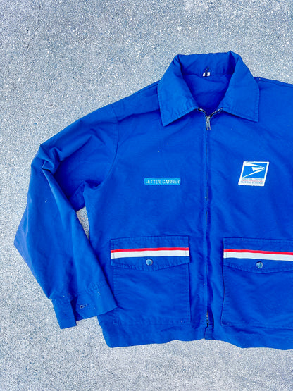 1980s USPS Uniform Letter Carrier Lightweight Windbreaker Zip-Up Jacket