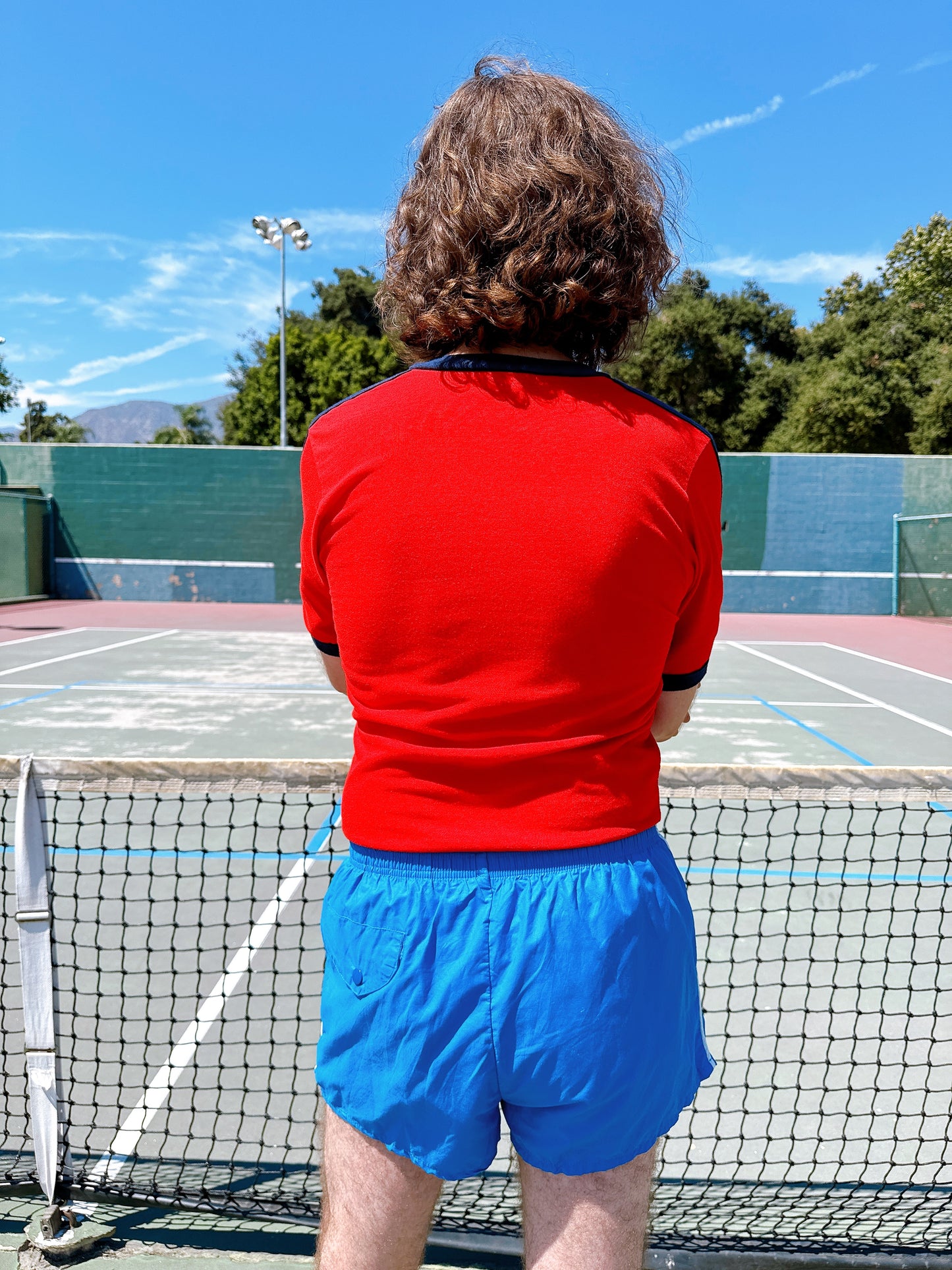 1970s Blue & White Gym Shorts