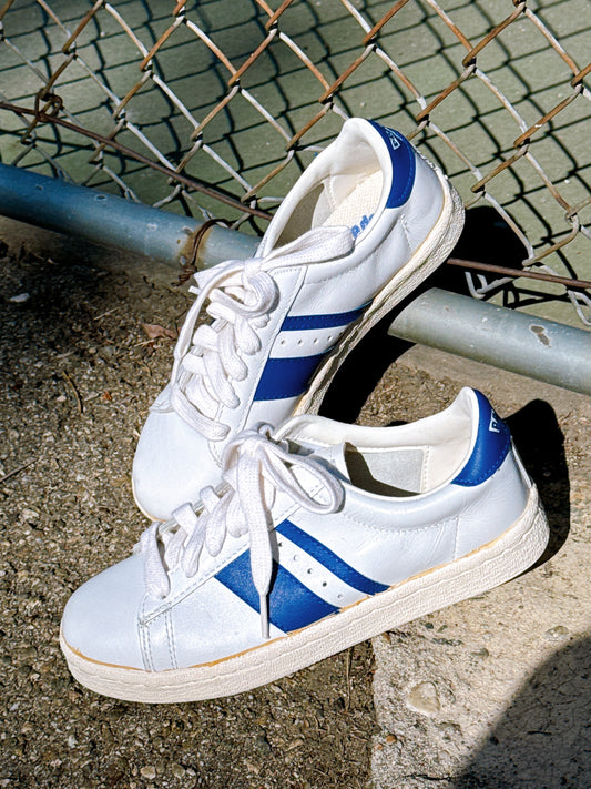 1970s Blue & White Leather Sneakers by Pro-Keds Size 5